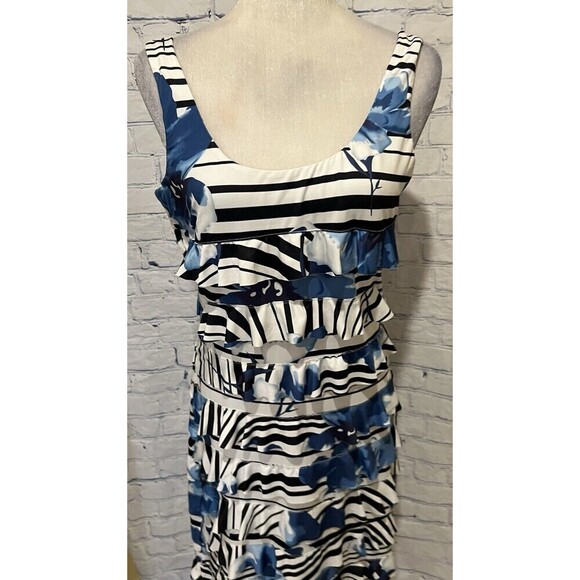 Roam Collection blue and black ribbon party and cocktail midi dress, size Medium - Picture 3 of 6